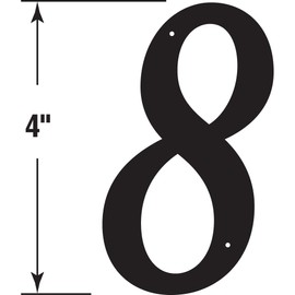 Prime-Line MP4118 4 In. House Number 8, Diecast, Black Finish (2 Pack)