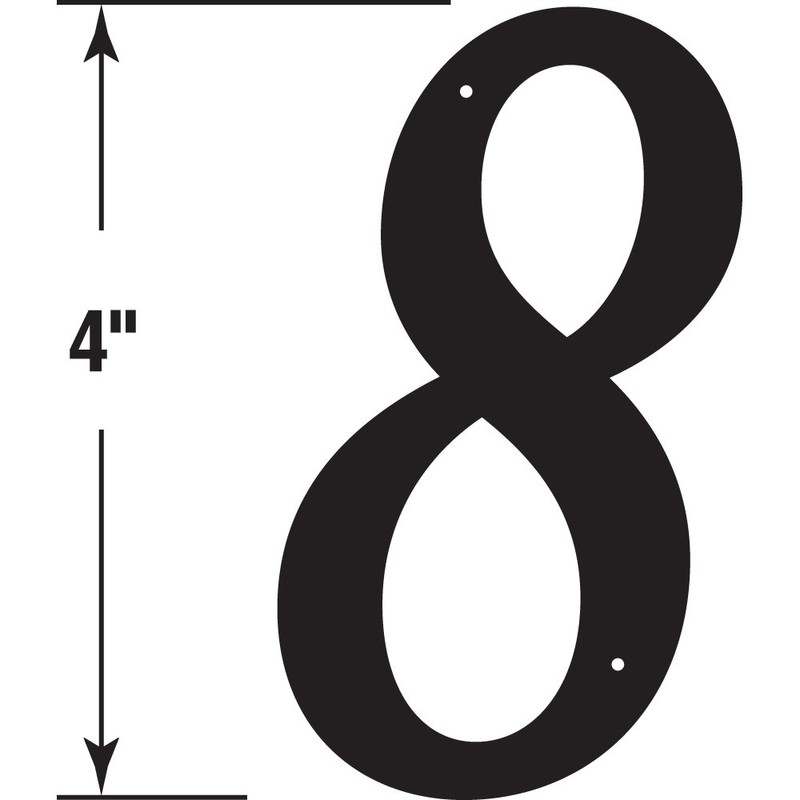 Prime-Line MP4118 4 In. House Number 8, Diecast, Black Finish
