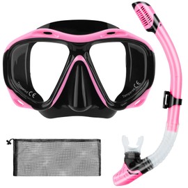 TOKIISHE Schnorchelset Erwachsene, Schnorcheln Set mit Anti-Fog Taucherbrille und Dry Schnorchel, Auslaufsichere Tauchmaske aus Gehärtetem Glas für Schnorcheln, Schwimmen