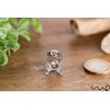 redchocol8® Tiny Handmade Little Glass Hippopotamus Grey Gloss Garden Decor
