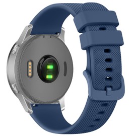 Meliya Silicone Bands for Garmin Vivoactive 4S / Venu 2S / Venu 3S / Vivomove 3S, 18mm Soft Sport Quick Release Waterproof Replacement Strap for Garmin Forerunner 255s/265s (Navy Blue)