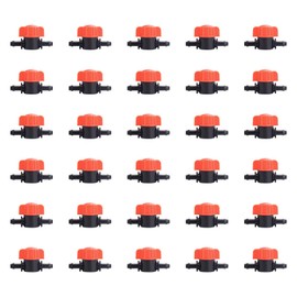 30 Pack Universal Tubing Irrigation Coupling Switch Barbed Adapter Through Connector Leakproof Fittings for 1/4" Tubing Greenhouses Flowers Beds Lawns Gardens Farmland