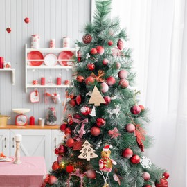 DIYEAH 300 Pcs DIY Crafts Accessories Christmas Tree Hanging Tag Nativity Crafts Centerpiece Table Decorations Tree Embellishment Christmas Tag Christmas Hanging Tag Pendant Wooden