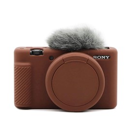 Rieibi ZV-1 Case, Soft Silicone Protective Case for Sony ZV-1 ZV1 Digital Camera, Lightweight ZV1 Camera Case - Dark Brown