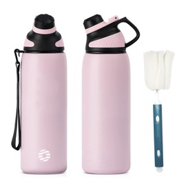 Fjbottle Stainless Steel Water Bottle 600ml/800ml/1L/1.5L with Magnetic Lid, BPA Free Insulated Water Bottle, Sports Metal Water Bottle Hot&Cold Drinks Vacuum Flask Leak-Proof for Gym, Work, Travel