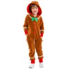 Tipsy Elves Boy's/Girl's Gingerbread Brown Jumpsuit Romper with Hood Size