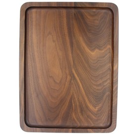 Bamber Wood Serving Tray Wooden Decorative Coffee Tea Platter Black Walnut 15.3 x 11.4 Inches