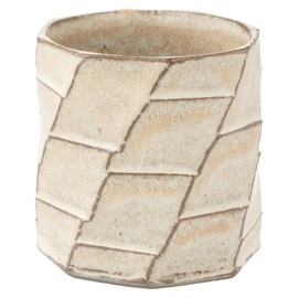 Marui Pottery MR-3-4348 Shigaraki Ware Hechimon Rock Cup, Capacity Approx. 8.8 fl oz (250 ml), Greige