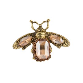 MLEPUS Yellow Rhinestone Honey Bee Brooch Pin for Women Men Gold plated Fashion Crystal Vintage Insect Animal Bumblebee Brooch Lapel Pin Clothing Accessories Jewellery Hat Bag Suit Tie DIY