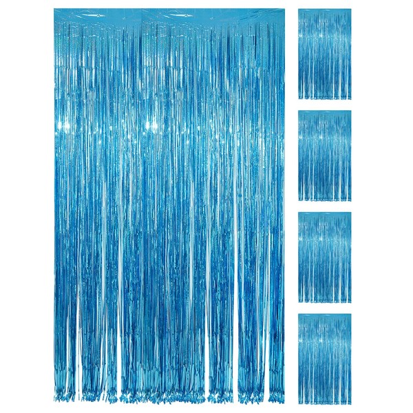 PVEGOS 4PCs 3.3 x 8.3 ft Laser Light Blue Glitter