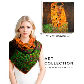 PoeticEHome 100% Cashmere Scarf Wrap - Women Large Soft Square Shawl, Artistic Painting Design | Luxury Gift Box​
