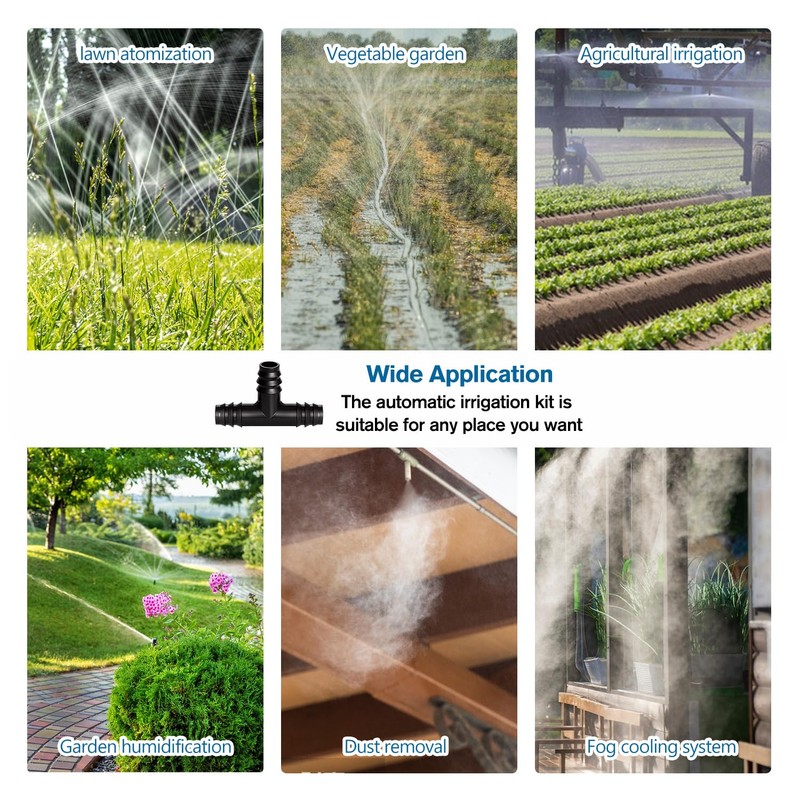 VooGenzek 20 PCS 16mm Garden Barbed Connector, Plastic Drip Irrigation