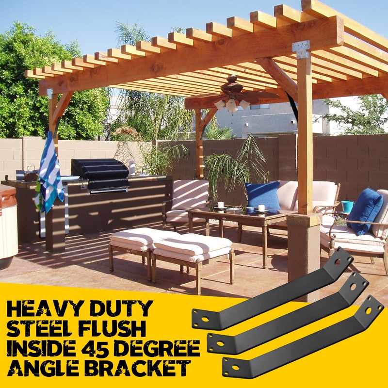 VEVIVOOVY 8pcs Inside 45 Degree Angle Bracket,L/7-1/4 x 1/8 x