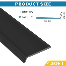 RV Slide Out Wiper Seal 0.39 x 1.38 inch x 30 Ft RV Slide Out Trim Gaskets R854056 Black Rubber Seal for RV Camper Slideout System