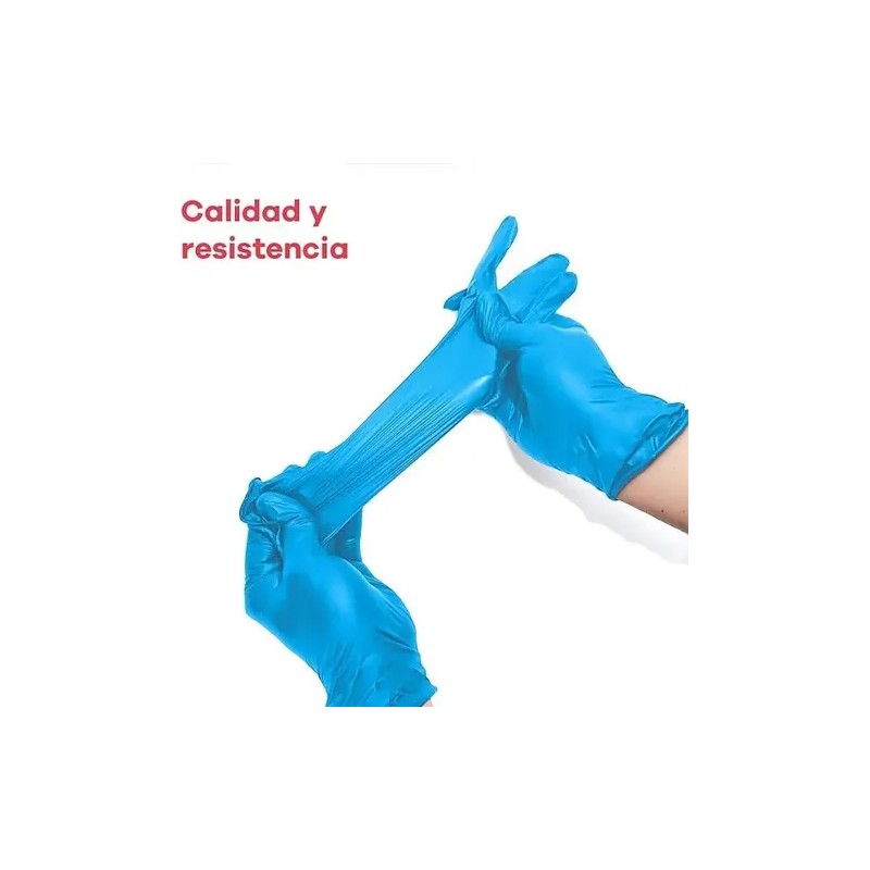 100 Guantes De Nitrilo Negro O Azul Libre De Latex