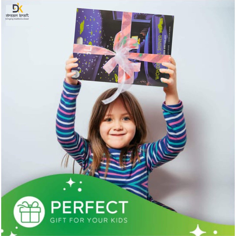 DreamKraft Vinyl Moon with 69 Stars Radium Wall Stickers (Multicolour)