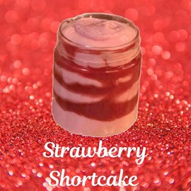 Strawberry Shortcake Handmade Whipped Shimmer Body Butter - Shea Butter, Mango Butter & Sweet Almond Oil  - All Natural Ingredients with Strawberry Scent Skin Repair - Volume: 8 oz