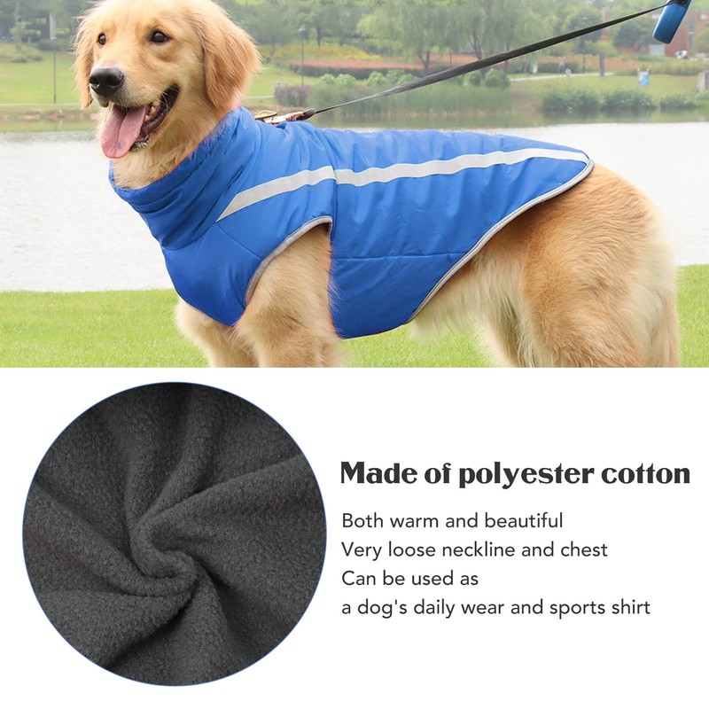 Dog Jacket Polyester Reflective Autumn Winter Warm Comfortable Pet Warm