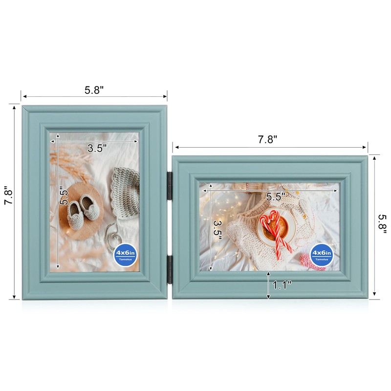 Tamolus 4x6 Double Hinged Picture Frame Folding Photo Frame Vertical