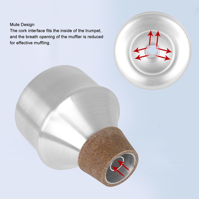 Mini Trumpet Practice Mute Aluminum Alloy Trumpet Mute Silencer for