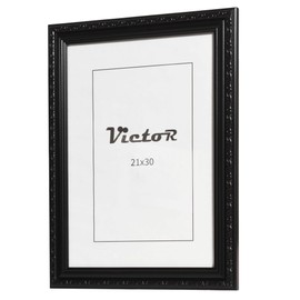 VictoR Antique Ornate Photo Frame "Chagall" in Black - 21 x 30 cm (A4) Decorative Picture Frame 20 x 30 cm Vintage - Suitable for Certificates - Certificates - Picture Frame Black A4 - Picture Frame