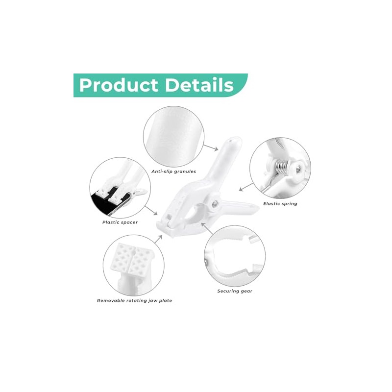 Rosellas 10 Pack 4" Balloon Arch Clips, Plastic Spring Clamps
