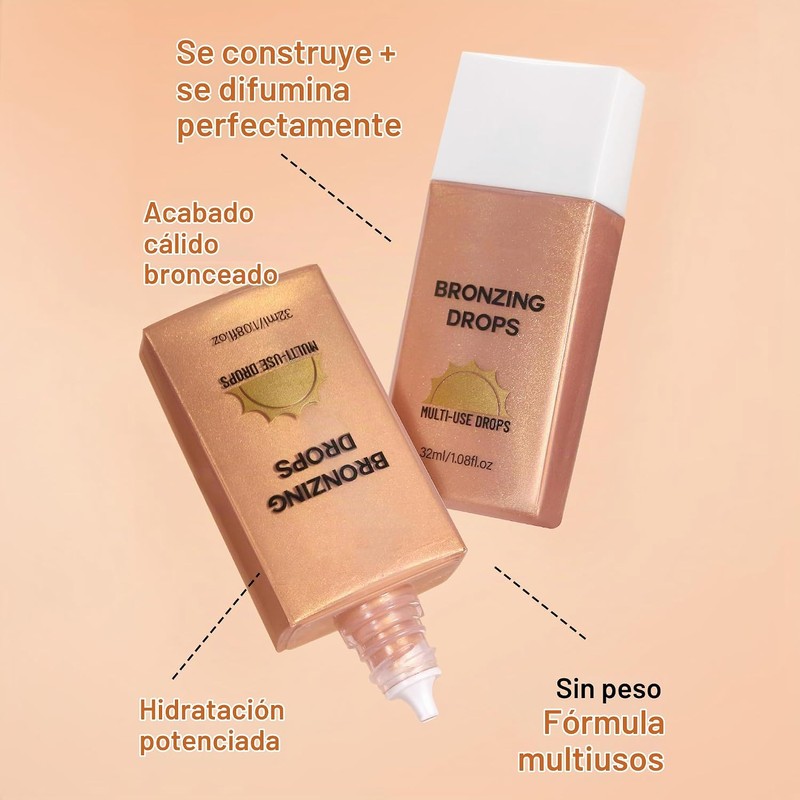 Loción Bronceadora para Cuerpo, Base Maquillaje Waterproof, 02