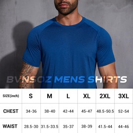BVNSOZ Men's Workout Shirts Moisture Wicking Athletic Shirts for Men Quick Dry Active Men's Gym T Shirts
