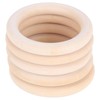 20Pcs Wood Baby Natural Teething Rings DIY Jewelry Circle Pendant
