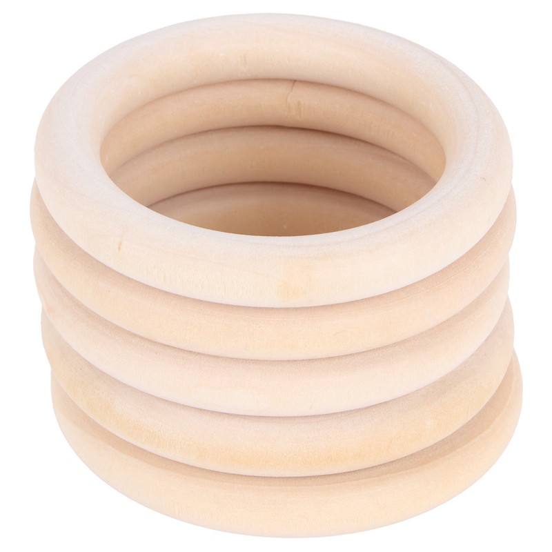 20Pcs Wood Baby Natural Teething Rings DIY Jewelry Circle Pendant