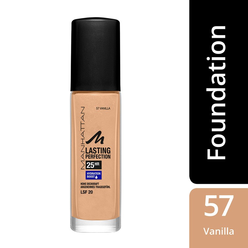 Manhattan Lasting Perfection Vanilla 57 25 Hours Moisturising Foundation, Long-Lasting,