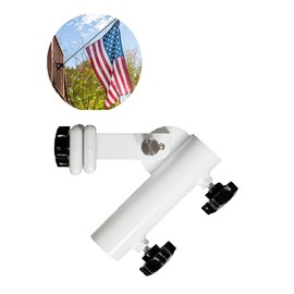 LOVE YOUR DECK | Flagpole Accessory Holder | Attaches Directly to Patio or Deck Railing with No Tools and No Damage to Your Deck Rails | Holder Adjusts for Vertical or Angled Positions (White)