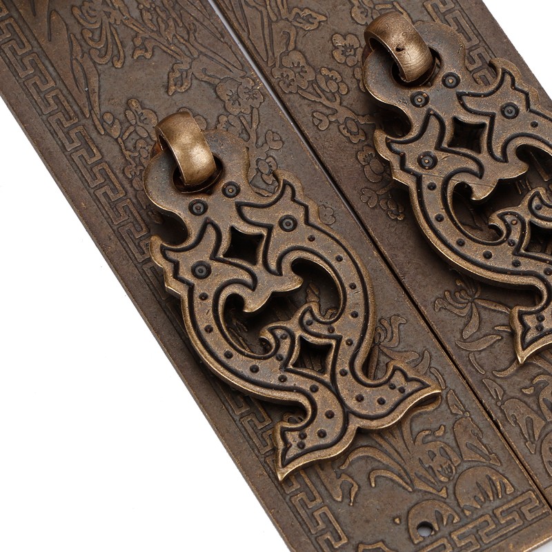 Door Handles Kit Chinese Style Antique Copper Gate Pull Handle