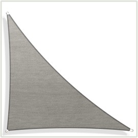 ColourTree CTAPT28 Custom Size Order to Make 6' x 10' x 11.7' Grey Right Triangle Sun Shade Sail Canopy Mesh Fabric UV Block - Commercial Heavy Duty - 190 GSM - 3 Years Warranty