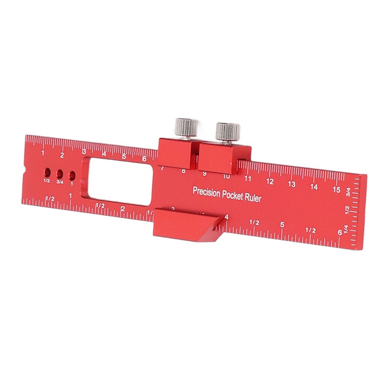 6 Inch Woodworking Ruler Adjustable Sliding Stop Aluminum Alloy Pocket