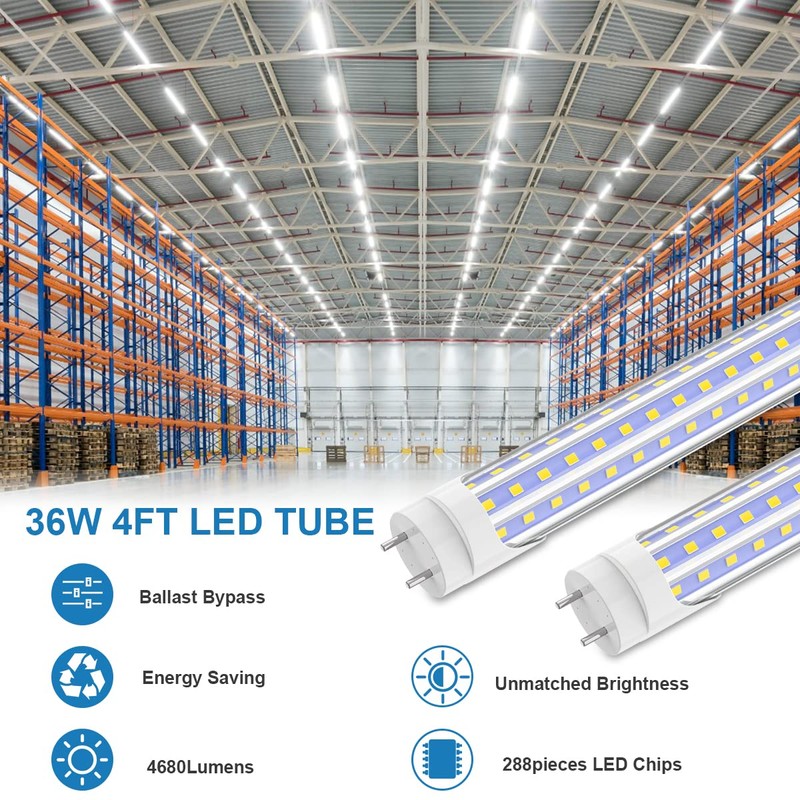 SHOPLED T8 LED Bulbs 4 Foot, 36W 6000K Cool White,
