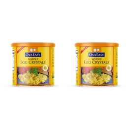 OvaEasy Dehydrated Egg Crystals – (2 x 1.67 lbs Cans) – Powdered Eggs Made from All-Natural Ingredients – Easy-to-Prepare Egg Powder – Dehydrated Food Perfect for Camping & Backpacking