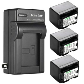 Kastar 3-Pack BP727 Battery and AC Wall Charger - Compatible with Canon VIXIA HF R500, R600, R700, R800, LEGRIA HF M36 Cameras