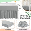 SiinvdaBZX 2-Piece Set Ruffled Crib Skirt & Soft Microfiber Fitted