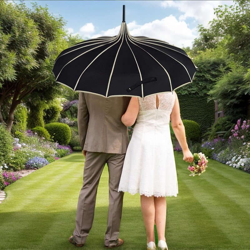 TopTie Pagoda Umbrella Parasol Bridal Wedding Umbrellas Sunproof Windproof