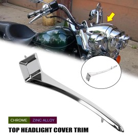 Unbranded Chrome Nacelle Spear Top Headlight Cover Trim For Harley Road King FLHR 1988-13