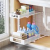 Biboraya 1 Pack-12.5"-16.5" H Under Sink Organizers And Storage Height Adjustable,2-Tier Pull Out Under Cabinet Organizer For Kitchen,Bathroom-White