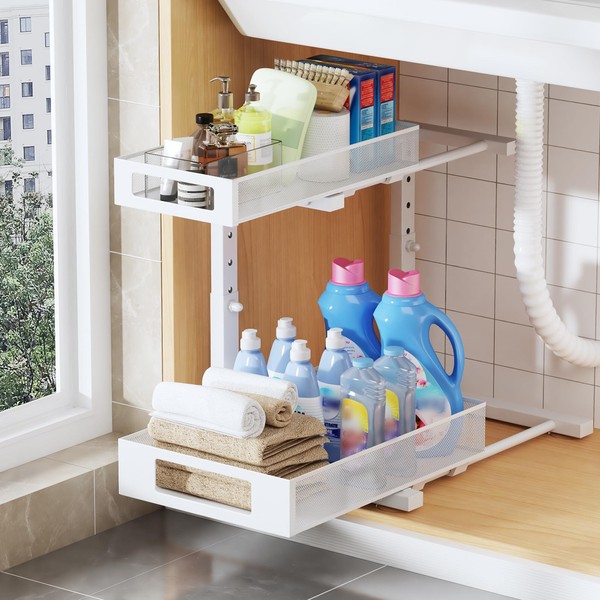 Biboraya 1 Pack-12.5"-16.5" H Under Sink Organizers And Storage Height