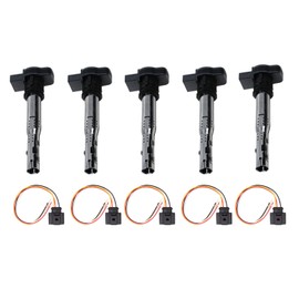 TRQ Ignition Coil Set Compatible with 2006-2014 Volkswagen Beetle 2010-2014 Golf 2005-2014 Jetta 2012-2014 Passat 2006-2009 Rabbit