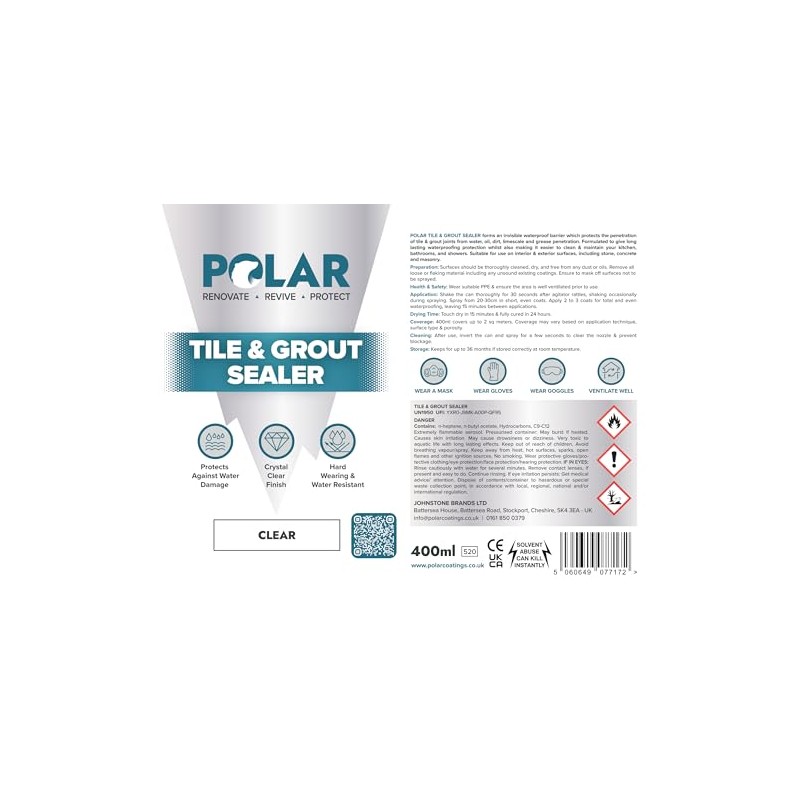 Polar Tile & Grout Sealer Clear Aerosol Spray - 2