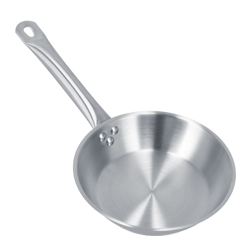 Stainless Steel Frying Pan Single Handle Fried Pan Cookware for