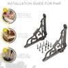 Edenic 2pcs Scaffold Board Shelf Brackets - 6x6 Inch Black