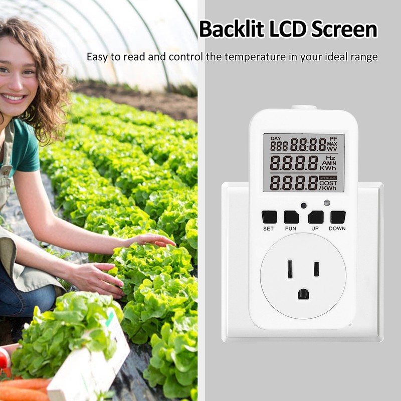 Digital Thermostat Plug Socket Reptile Temperature Controller Outlet Plug 110V