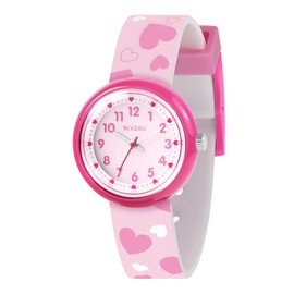 Tikkers Kids Pink Heart Strap Time Teacher Analogue Watch