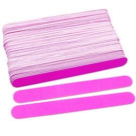 Disposable Professional Double Sided Nail Files, 100/180 Grit Wooden Nail File, Fingernail Buffers Styling Tools Manicure Tools Toenail Grinding Files Pet Grooming Tool (Rose Red, 50Pcs)